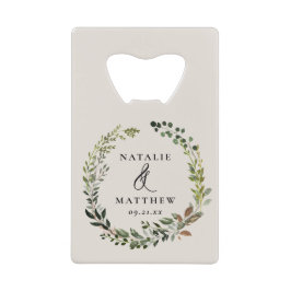 Rustikaler Laubkranz Herbst Winterhochzeit Party Geldbeutel Flaschenöffner