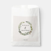 Rustikaler Laubkranz Herbst Winterhochzeit Party Geschenktütchen (Vorderseite)