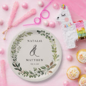 Rustikaler Laubkranz Herbst Winterhochzeit Party Pappteller (Party)