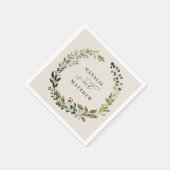 Rustikaler Laubkranz Herbst Winterhochzeit Party Serviette (Ecke)