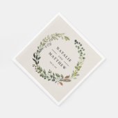 Rustikaler Laubkranz Herbst Winterhochzeit Party Serviette (Ecke)