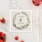 Rustikaler Laubkranz Herbst Winterhochzeit Party Serviette (Beispiel)