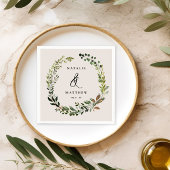 Rustikaler Laubkranz Herbst Winterhochzeit Party Serviette