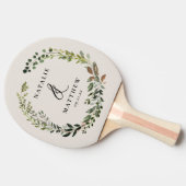 Rustikaler Laubkranz Herbst Winterhochzeit Party Tischtennis Schläger (Seitenansicht)