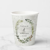 Rustikaler Laubkranz Hochzeitsfeier Pappbecher (Vorderseite)