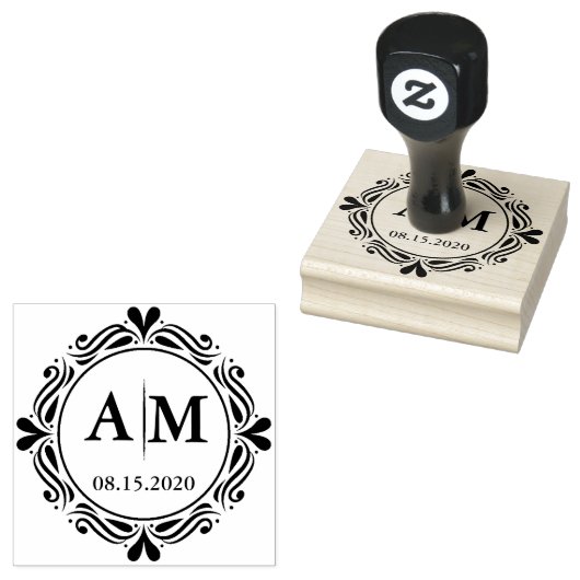 Rustikaler Laurel Country Wreath | Hochzeit Gummistempel (Stempel)