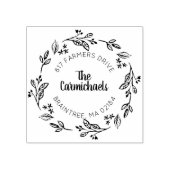 Rustikaler Laurel Country Wreath | RÜCKSENDEADRESS Gummistempel (Prägung)