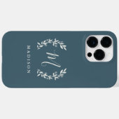 Rustikaler Laurel Script Monogram Name Case-Mate iPhone Hülle (Rückseite (Horizontal))