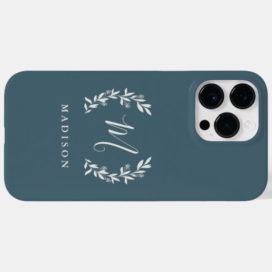 Rustikaler Laurel Script Monogram Name Case-Mate iPhone Hülle (Rückseite (Horizontal))