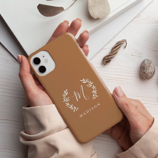 Rustikaler Laurel Script Monogram Name Case-Mate iPhone Hülle