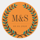 Rustikaler Laurel Wreath Brautparty Sticker (Vorderseite)
