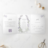 Rustikaler Lavendel Einfaches Elegant auf einer Ho Dreifach Gefaltete Einladung (Innenseite)