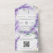 Rustikaler Lavendel Elegantes Siegel und Hochzeit All In One Einladung (Innen Boden)