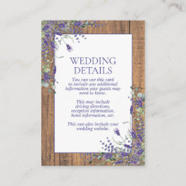 Rustikaler Lavendel Eukalyptus Angaben zum botanis Begleitkarte