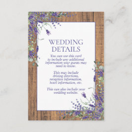 Rustikaler Lavendel Eukalyptus Angaben zum botanis Begleitkarte