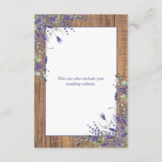 Rustikaler Lavendel Eukalyptus Angaben zum botanis Begleitkarte (Rückseite)