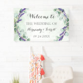 Rustikaler Lavendel Eukalyptus Gold Wedding Hinter Banner (Insitu)