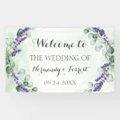 Rustikaler Lavendel Eukalyptus Gold Wedding Hinter Banner (Horizontal)