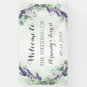 Rustikaler Lavendel Eukalyptus Gold Wedding Hinter Banner (Vertikal)