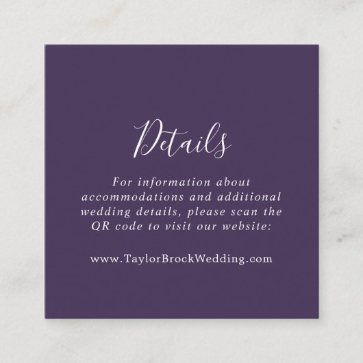 Rustikaler Lavendel-Koordinator PLUM QR-Code Detai Begleitkarte (Vorderseite)