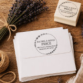 Rustikaler Lavendel-Kranz Runde Rücksendeadresse Gummistempel