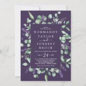 Rustikaler Lavendel | Lila Blumenzarge Einladung (Vorderseite)