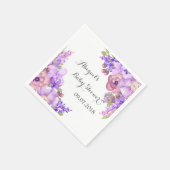 Rustikaler Lavendel Lila Blütendusche Napkins Serviette (Ecke)