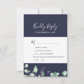 Rustikaler Lavendel | Navy Blue 2 Event RSVP Card Karte (Vorderseite)