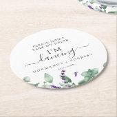 Rustikaler Lavendel Nehmt meinen Drink nicht, ich  Runder Pappuntersetzer (Angewinkelt)