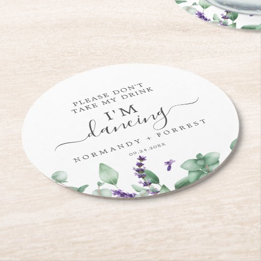 Rustikaler Lavendel Nehmt meinen Drink nicht, ich Runder Pappuntersetzer (Angewinkelt)