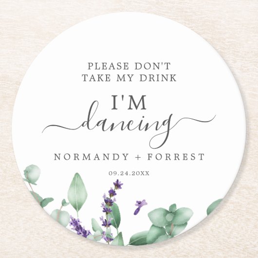 Rustikaler Lavendel Nehmt meinen Drink nicht, ich  Runder Pappuntersetzer (Vorderseite)