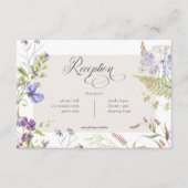 Rustikaler Lavendel & Sage Wildblumen Weißer Empfa Begleitkarte (Vorderseite)