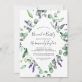 Rustikaler Lavendel und Eukalyptus Brunch und Bubb Einladung (Vorderseite)