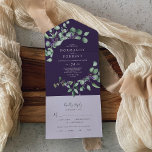 Rustikaler Lavendel und Eukalyptus | Lila Hochzeit All In One Einladung<br><div class="desc">Diese rustikale Lavendel und Eukalyptus lila Hochzeit in einer Einladung ist perfekt für eine einfache und elegante Hochzeit im Freien. Das Blumendesign zeichnet sich durch Aquarelleukalyptus-Blätter und Grünpflanzen mit lila Wildblumen aus. Schreiben Sie Ihre Gastadressen auf der Rückseite der gefalteten Einladung,  oder kaufen Sie die passenden Gästetiketten-Aufkleber (separat erhältlich).</div>