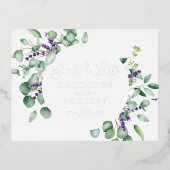 Rustikaler Lavendelzirkel | Silberfolie Save the D Folie Einladungspostkarte (Vorderseite)