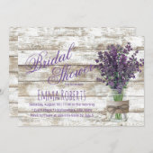 Rustikaler Lavender Floral Mason Jar Brautparty Einladung (Vorne/Hinten)