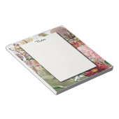 Rustikaler Lavender: Gingham und Wildblumen Notizblock (angewinkelt)