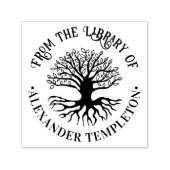 Rustikaler Leafy Tree mit Roots #2R Bibliotheksnam Permastempel (Design)