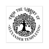 Rustikaler Leafy Tree mit Roots Rnd Library Book N Permastempel (Design)
