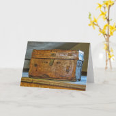 Rustikaler lederner Stamm im Dachboden Karte (Gelbe Blume)