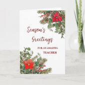 Rustikaler Lehrer Weihnachtsfeiertag Karte (Vorderseite)