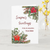 Rustikaler Lehrer Weihnachtsfeiertag Karte (Gelbe Blume)