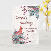 Rustikaler Lehrer Weihnachtsfeiertag Karte (Gelbe Blume)