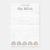 Rustikaler Lehrer Wertschätzung Boho Rainbow Post-it Klebezettel (Vorderseite)