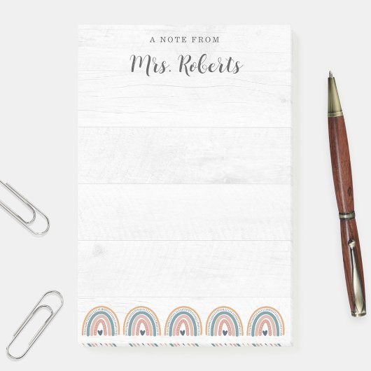 Rustikaler Lehrer Wertschätzung Boho Rainbow Post-it Klebezettel