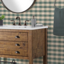 Rustikaler Leinen-Look Büffel-Karo Plaid Blau und