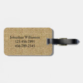 Rustikaler Leinwand-Bräutigam-Reise-Gepäckanhänger Gepäckanhänger (Rückseite horizontal)