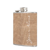 Rustikaler Leinwand-Druck personalisiert Flachmann (Links)