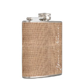 Rustikaler Leinwand-Druck personalisiert Flachmann (Rechts)