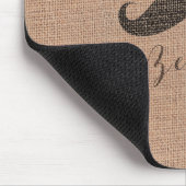 Rustikaler Leinwand-Druck u. Schnurrbart Mousepad (Ecke)